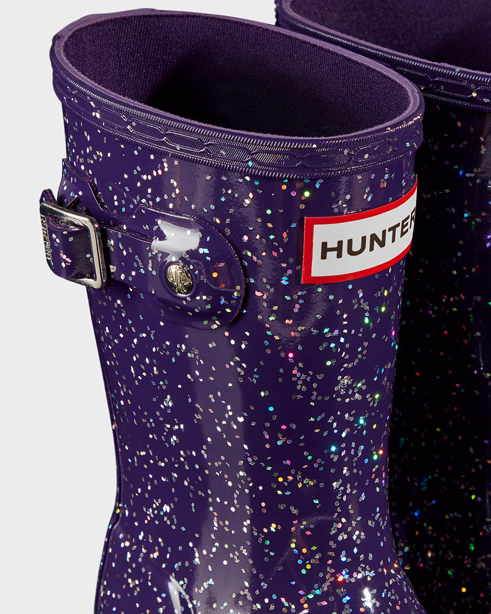 Regenlaarzen Kinderen - Hunter Original Little Giant Glitter - Blauw Paars - 91BXEYPWC